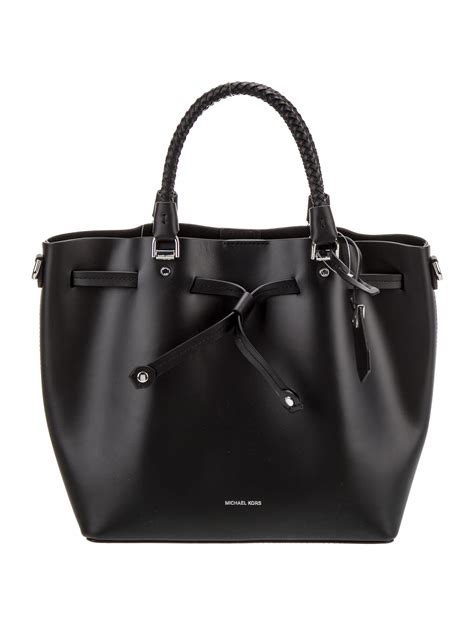 michael michael kors blakely leather tote|michael kors large black tote.